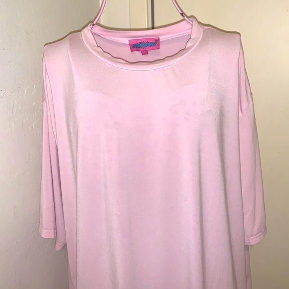 -Edikted Overzized Boyfriend Pink Tee Shirt-Small Bust 32.5-34 As Is - Picture 8 of 14